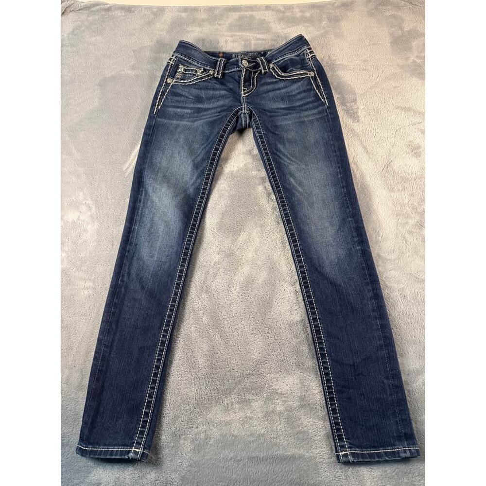 🌸Miss Me Skinny Jeans Size 26 Western Bling Stitch Y2K